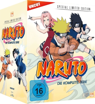 Naruto, die volle Packung. Diese Megasammlung besteht aus allen 8 Blu-ray-Boxen (Staffeln 1-9) in einer limitierten Edition. Exklusiv in dieser Gesamtbox gibt es darüber hinaus für jede der acht inliegenden Blu-ray-Boxen je eine schmucke Postkarte.